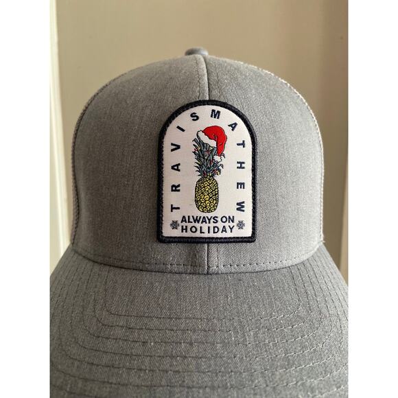 TRAVIS MATHEW FlexFit 110 Gray Trucker Snapback Cap 'Always on Holiday" - Picture 2 of 11
